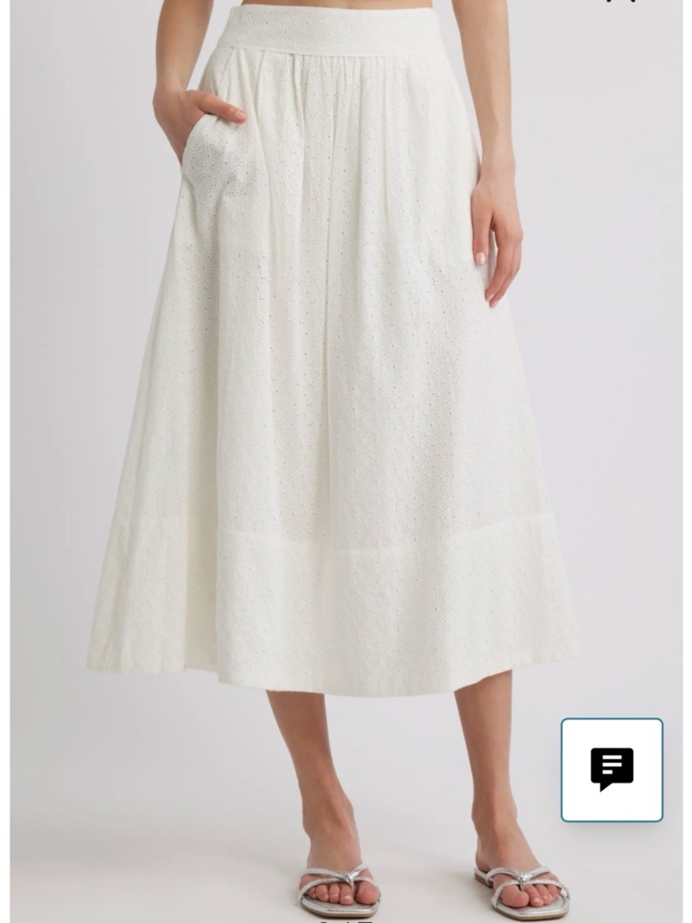 NWT PAIGE Ojai Cream Eyelet A-Line Maxi Skirt Sz 2